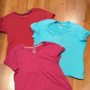Womens Short Sleeve Tshirts Wine Red Magenta Teal